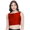 thumbnail image 1 of eloria Women's Blouse Plain Solid Color Crop Top Color: Red|Size: 38, 1 of 6