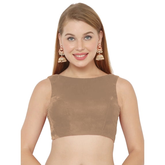 eloria Women's Blouse Tie Up And Backless Top Color: Beige | Size: 40