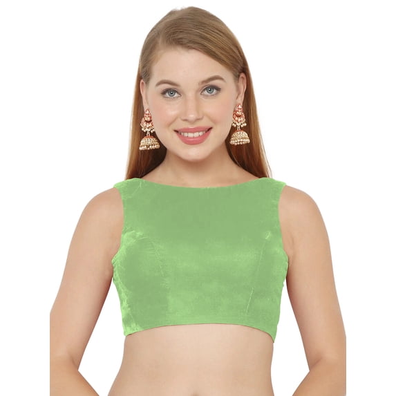 eloria Women's Blouse Tie Up And Backless Top Color: Pista Green | Size: 44