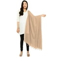 thumbnail image 1 of eloria Women's Cotton Dupatta With Tassel Long Stole Scarves Ethenic Chunni Stole Color: Tan, 1 of 1