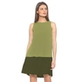 thumbnail image 1 of eloria Women's Georgette Midi Boat Neck Sleevless Pleated Design Summer Dress, Color : Light Green | Size : 3XL, 1 of 6