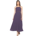 thumbnail image 1 of eloria Women's Long A-line Dress Party Wear Strip Dress Size: M | Color: Purple, 1 of 5