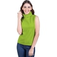 thumbnail image 1 of eloria Women's Plain Black Sleeveless High Neck/Turtle Neck Top Stretch Slim Cotton T-Shirt for Women Sleeveless Top for Women, 1 of 4