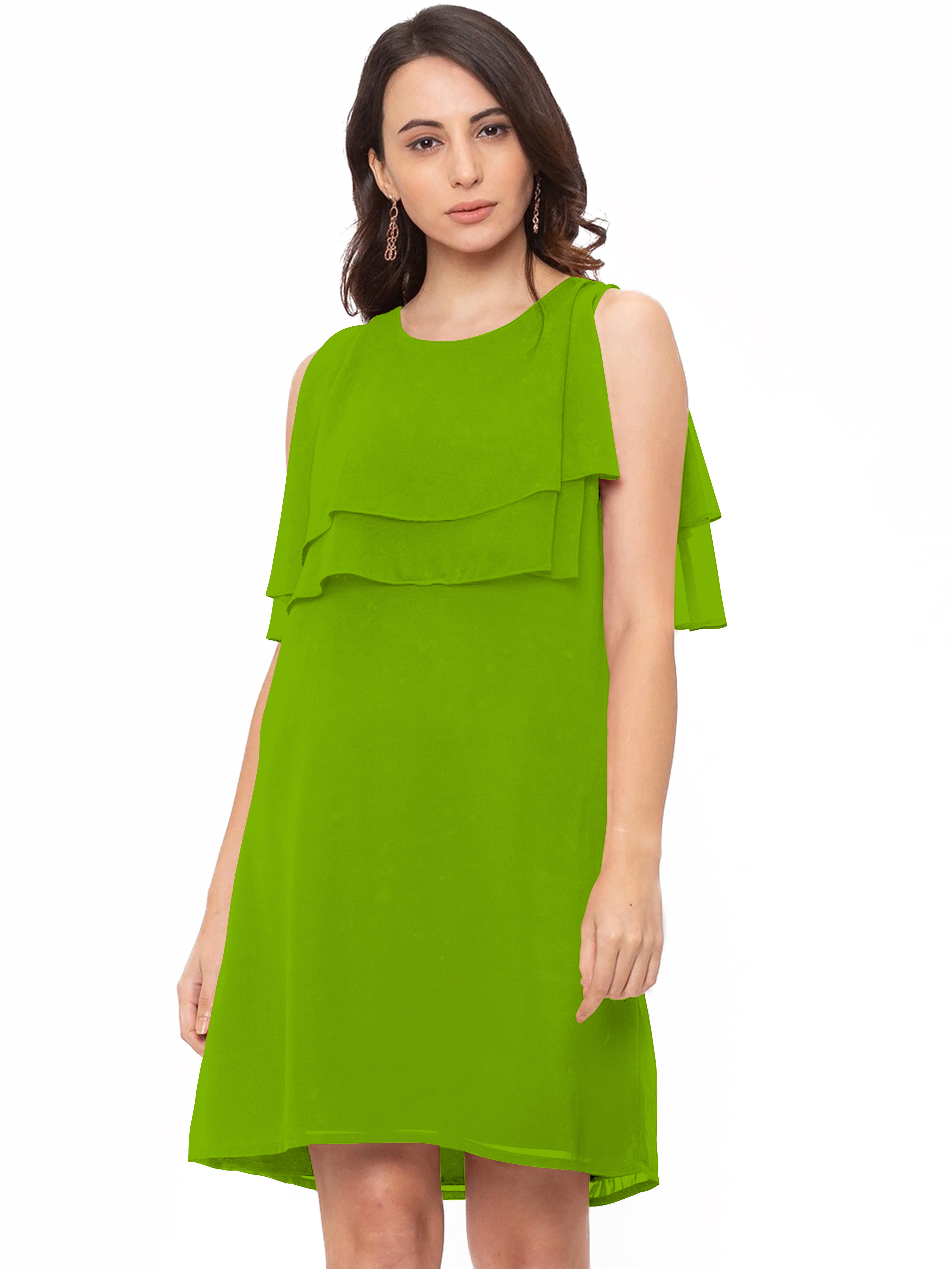 white christmas dresses Parrot green solid anarkali – kasumi.in main image 0