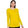 thumbnail image 1 of eloria Women's T-Shirt Round Neck Solid Color Plain Full Sleeve T-Shirt Color: Yellow | Size: S, 1 of 7