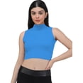 thumbnail image 1 of eloria Women's Top High-Neck Sleeveless Crop Tank Top Color: Blue | Size: XXL, 1 of 6