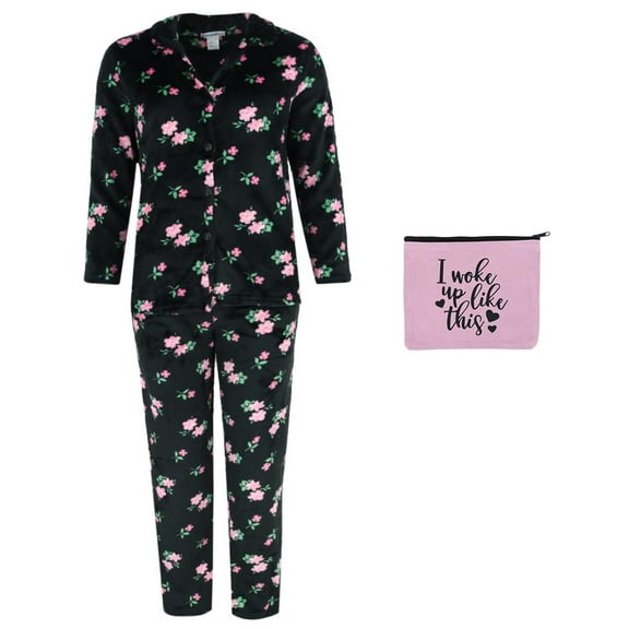 em & alfie  Floral Notch Long Sleeve 3 Piece Pajama Set (Women)