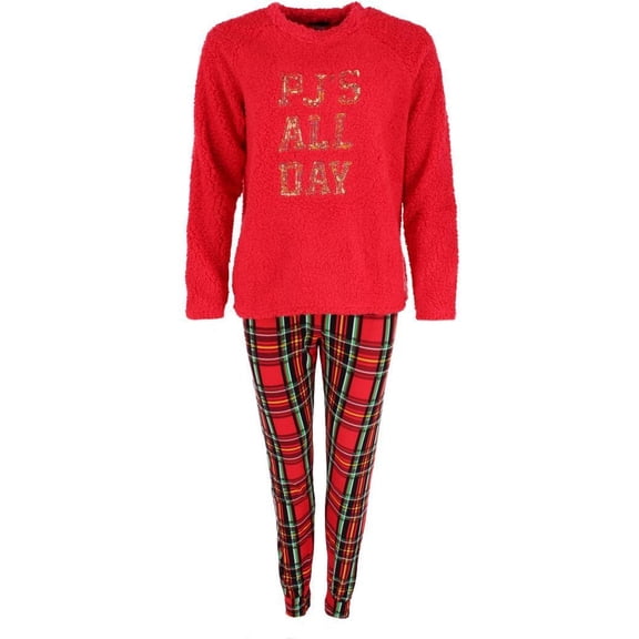 em & alfie  PJ All Day Plaid Crewneck Pajama Set (Women)