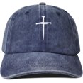 thumbnail image 1 of embroidered three nails cross baseball hats for women & men, 1 of 6