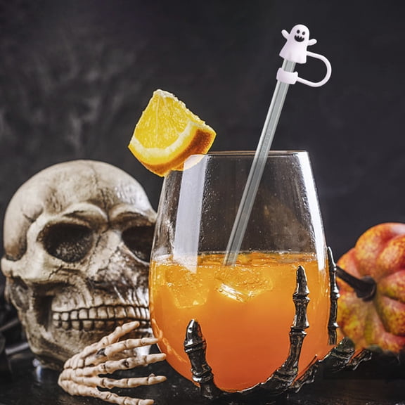 emdiqzs Halloween Decor Straw Topper, Silicone Ornament for Party Drinks