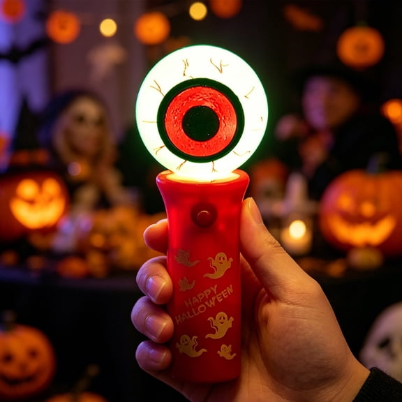 emdiqzs Halloween Glow Flashlight Toy, LED Pumpkin Skull Ghost Handheld Light for Party Favors & Nighttime Fun, Multi-Design Set