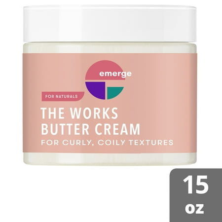 emerge The Works Frizz Control Moisturizing Hair Styling Butter Cream with Pequi Oil, 15 oz