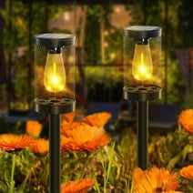 emie Outdoor Waterproof  Solar-Power Pathway Lights for Outside Garden Yard Patio Landscape 2 Pack