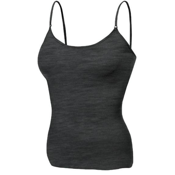 emmalise women layering basic short camisole cami adjustable strap tank top - junior sizing