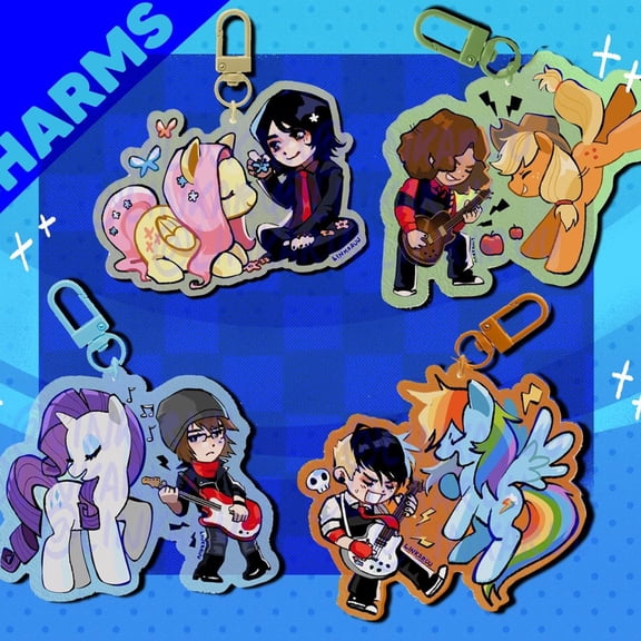 emo pony acrylic charms (1 keychain)