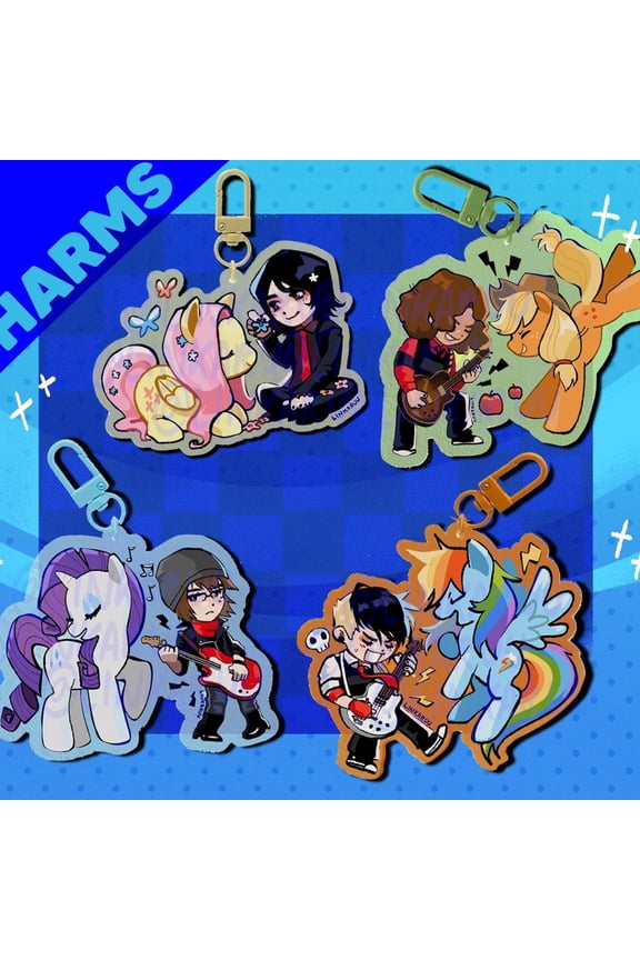 emo pony acrylic charms Keychain, RANDOM 1 PACK
