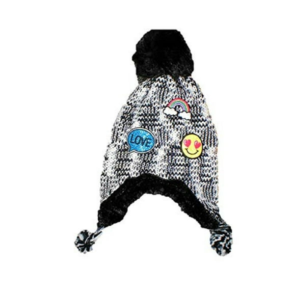 emoji Girls Chunky Knit hat Black