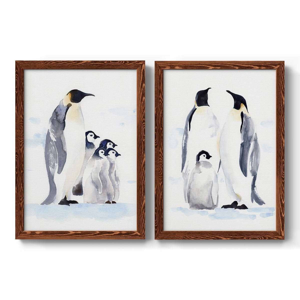 Emperor Penguins I - Premium Framed Canvas 2 Piece Set - Ready to Hang