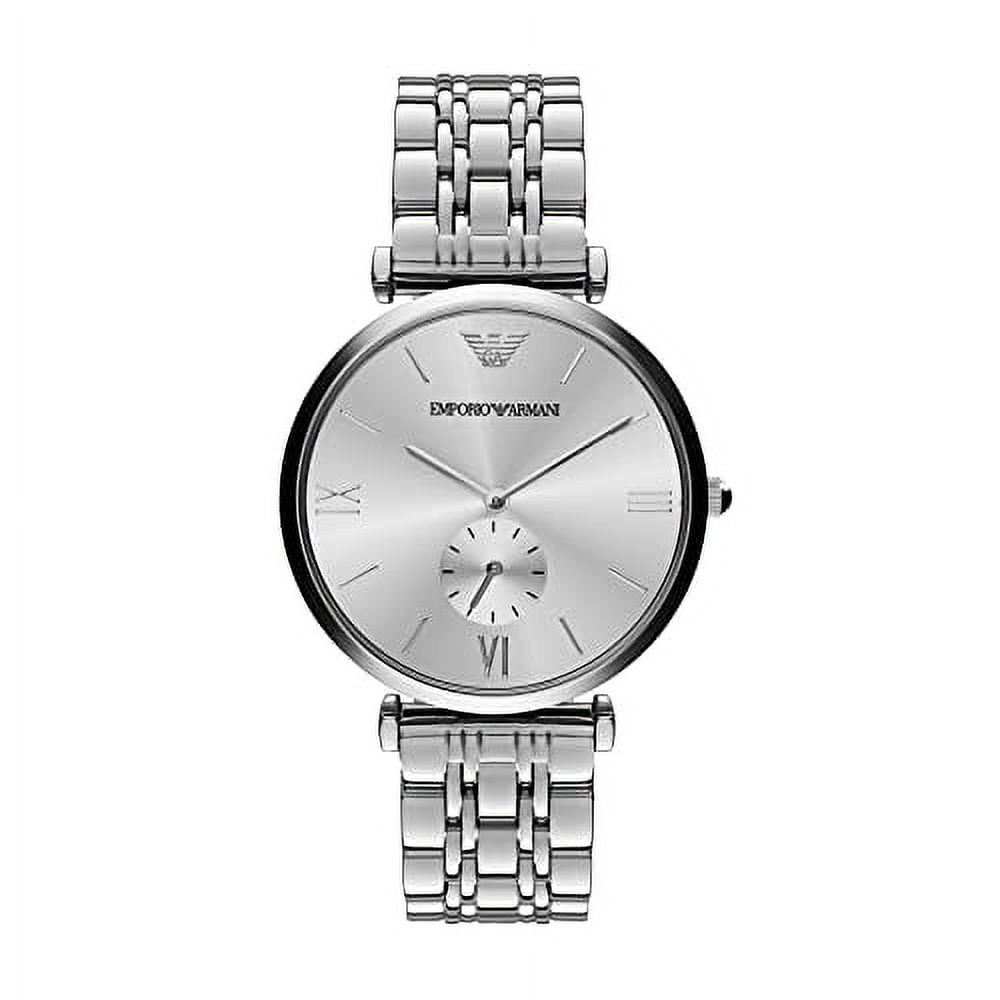 emporio armani classic silver dial mens watch ar1819