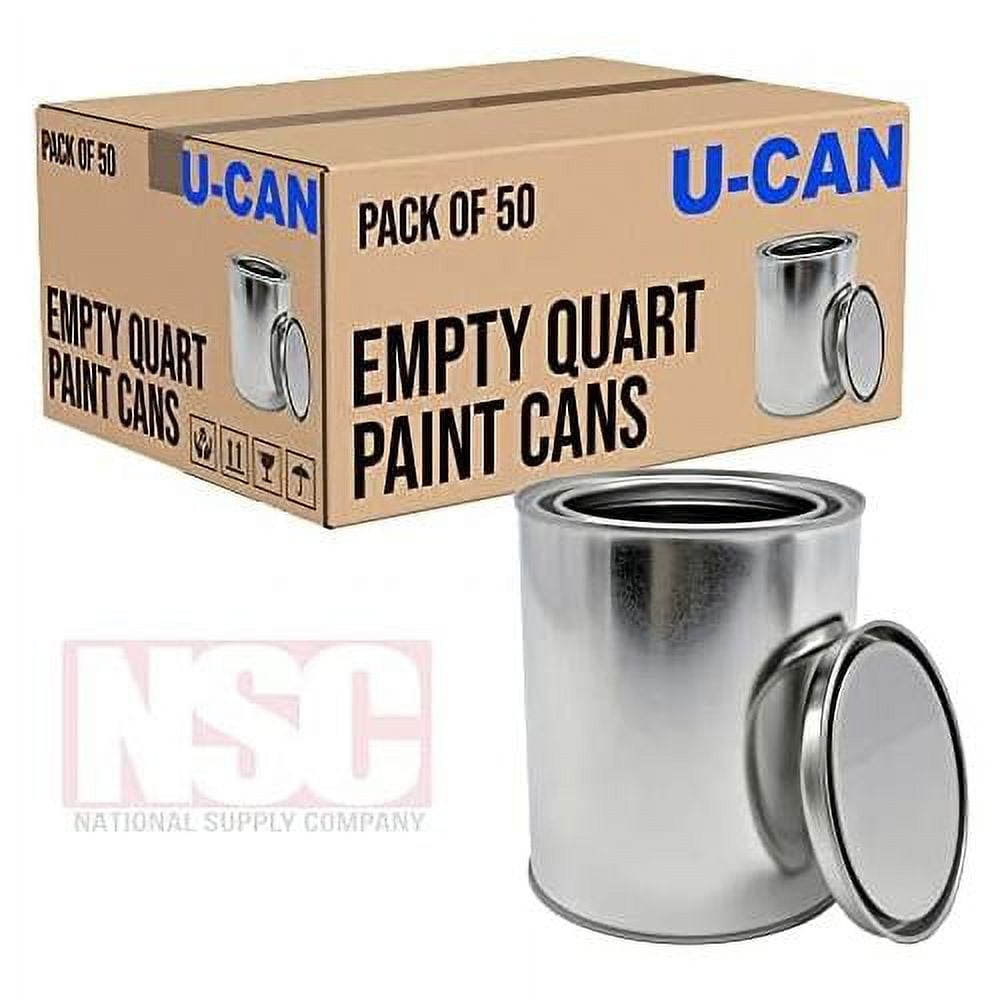 empty quart paint cans with lids (pack of 50) empty metal paint cans