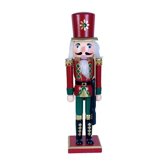 en Nutcracker Puppet Collectible Gift Ornament Traditional Sculpture for Themed Party Desktop Bookshelf Shop Window Holiday , Brown