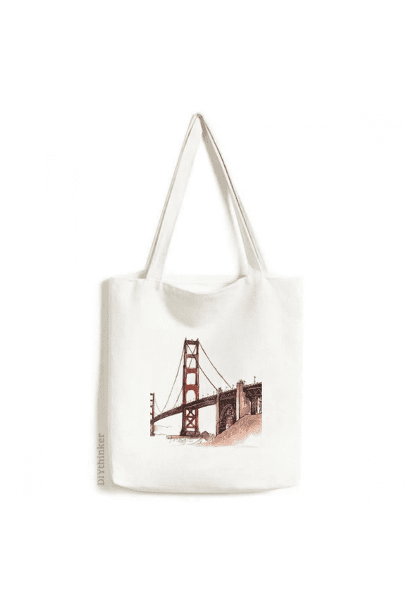 en gate bridge in america california tote canvas bag shopping satchel casual handbag