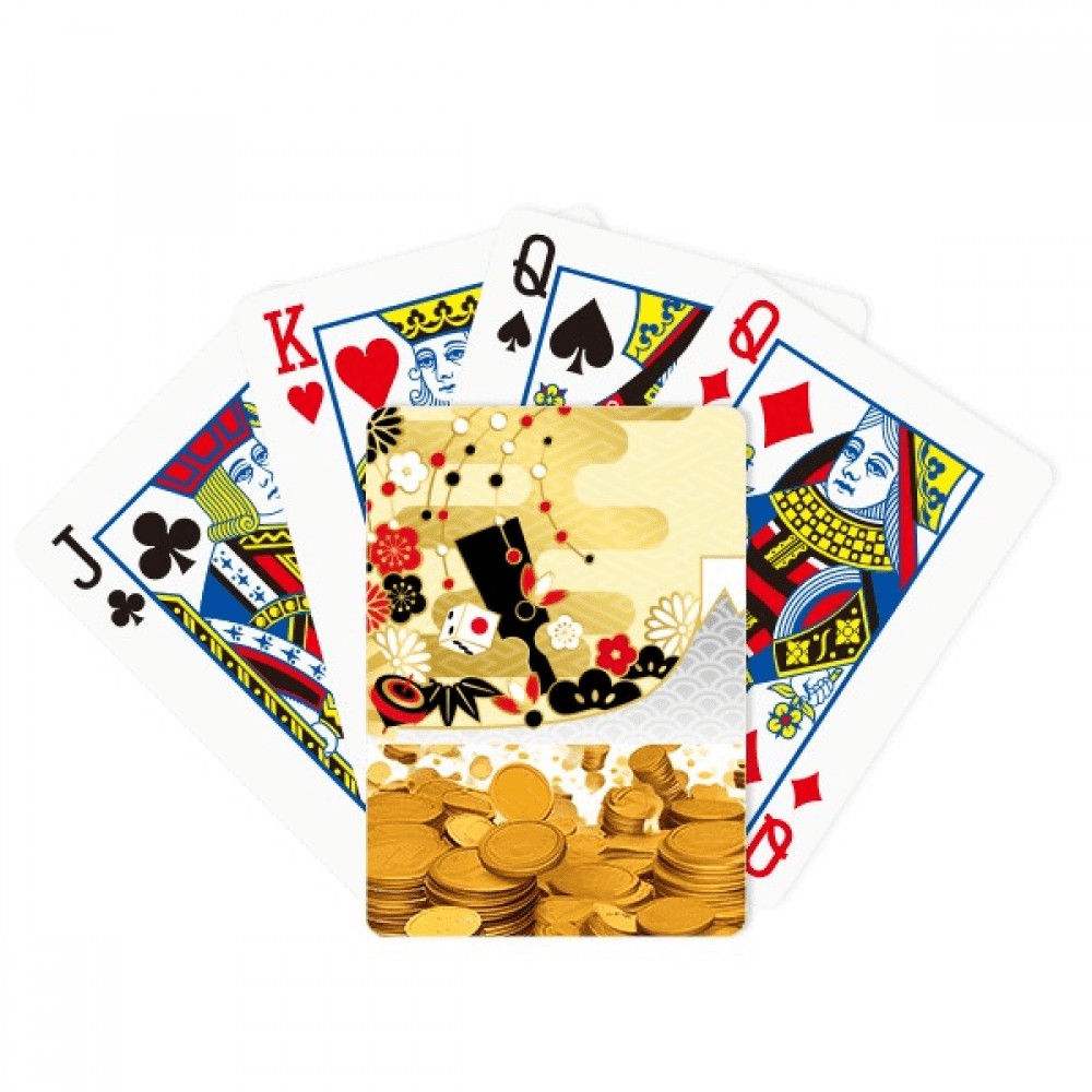 en  geometry flowers pattern Gold Playing Card Classic Game