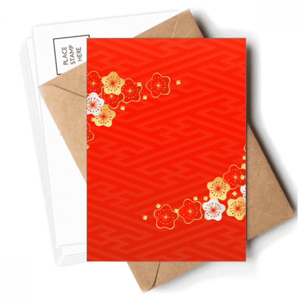 en red  pattern japan Postcards Envelopes Blank Note Cards Mailing