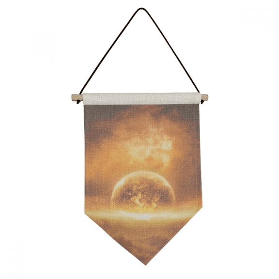 en red planet like flame burning pattern Canvas Flag Hanging Wall Art Decor Banner
