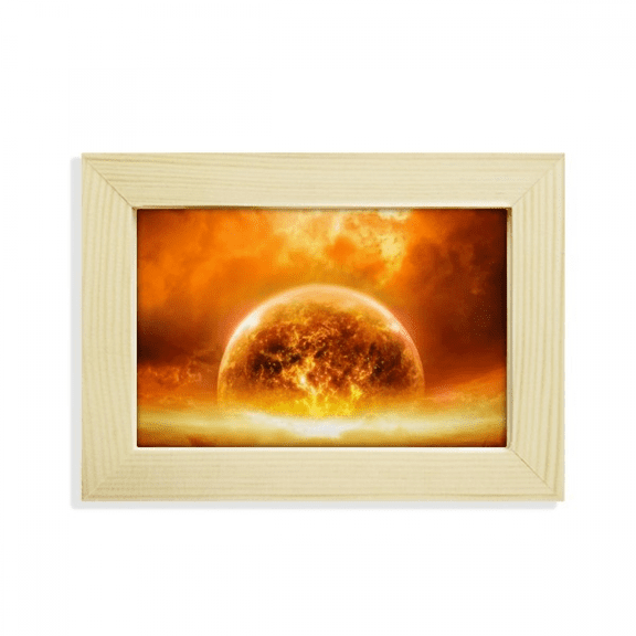 en red planet like flame burning pattern desktop decorate photo frame picture art painting 5x7 inch