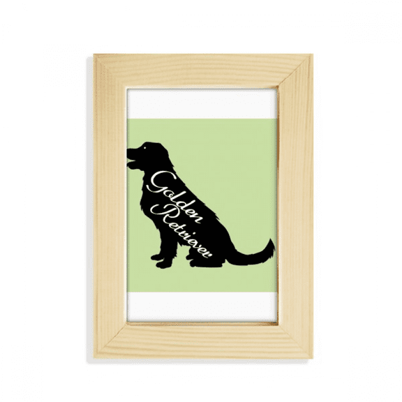 en retriever squat pet desktop display photo frame picture art painting 5x7 inch