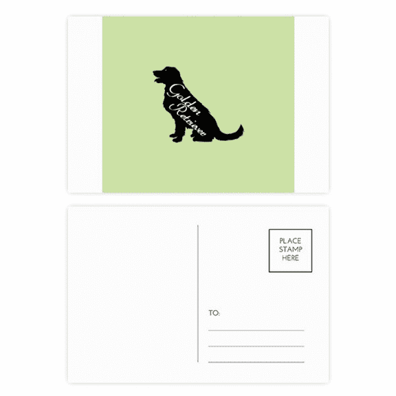 en retriever squat pet postcard set birthday mailing thanks greeting card