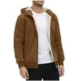 thumbnail image 1 of en's Full Zip Fleece Flannel Jackets Shirt Plaid Cotton Hoodies Soft Warm Coat for Men with Hood, 1 of 6