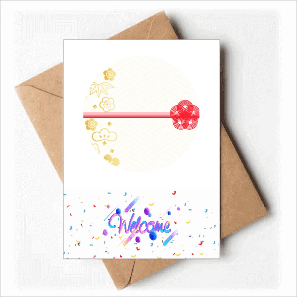 en sakura geometry flowers pattern Welcome Back Greeting Cards Envelopes Blank