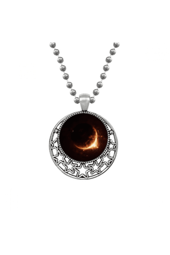 en shining universe illustration pattern necklaces pendant retro moon stars jewelry