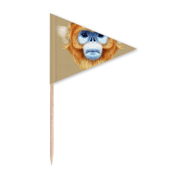 en snub-nosed monkey animal Toothpick Triangle Cupcake Toppers Flag