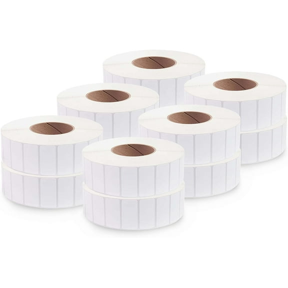 enKo (12 Rolls, 15600 Labels) 2 x 1 inches Perforated Adhesive Direct Thermal Labels, FBA Stickers, FNSKU Labels, Mailing Barcode - Compatible for Rollo, Zebra, Eltron, MUNBYN Printer