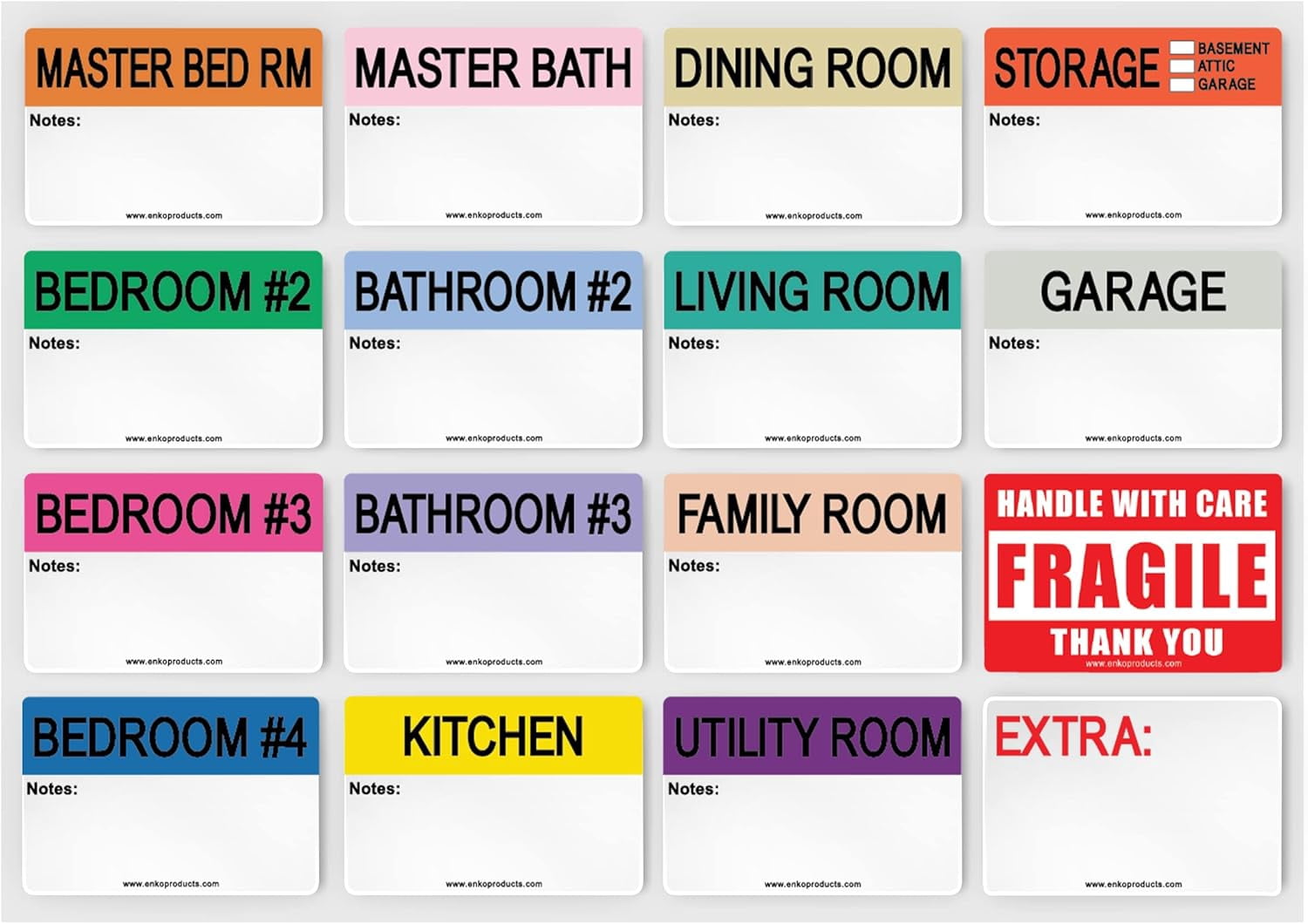 enKo - 2 x 3 Inch Extra Large Home Moving Packing Labels Stickers for ...
