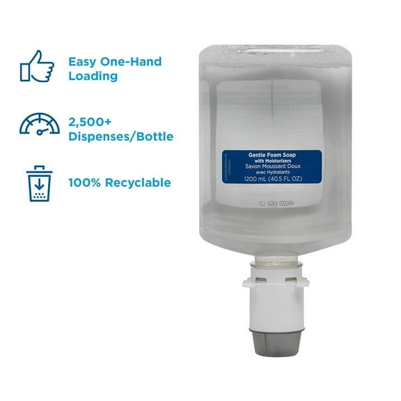 enMotion Gen2 Moisturizing Foam Soap Dispenser Refill by GP PRO; Dye and Fragrance Free; 42714; 1200 mL Per Bottle; 2 Bottles Per Case
