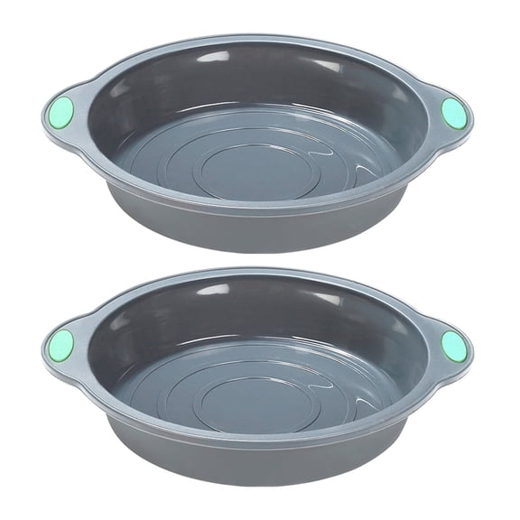 To encounter 9 inch Silicone Round Cake Pans, 2 Pack Nonstick Silicone Baking Pans Set, Food Grade Silicone Cake Molds, with Metal Reinforced Frame More Strength