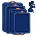 thumbnail image 1 of To encounter Silicone Baking Pans Set, 4 Pieces Nonstick Bakeware Set with Baking Pans, Baking Sheets, Cookie Sheets, Cake Pan with Metal Reinforced Frame More Strength, Navy Blue, 1 of 7