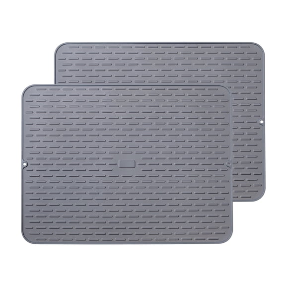 To encounter Silicone Dish Drying Mat - Large 20" x 16" - Set of 2 Flexible Rubber Drying Mat, Heat Resistant Silicone Trivet, Counter Top, Dish Draining, Sink Mat