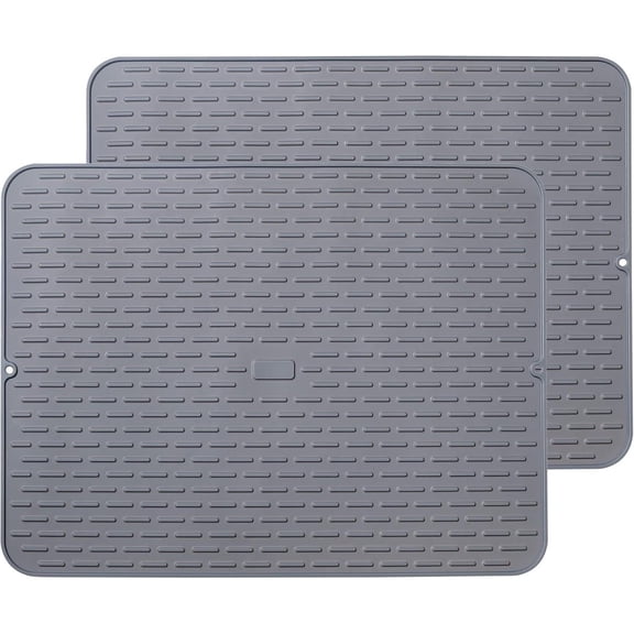 To encounter Silicone Dish Drying Mat - Extral Large 24" x 18" - Set of 2 Flexible Rubber Drying Mat, Heat Resistant Silicone Trivet, Countertop Mat, Dish Draining Mat, Sink Mat