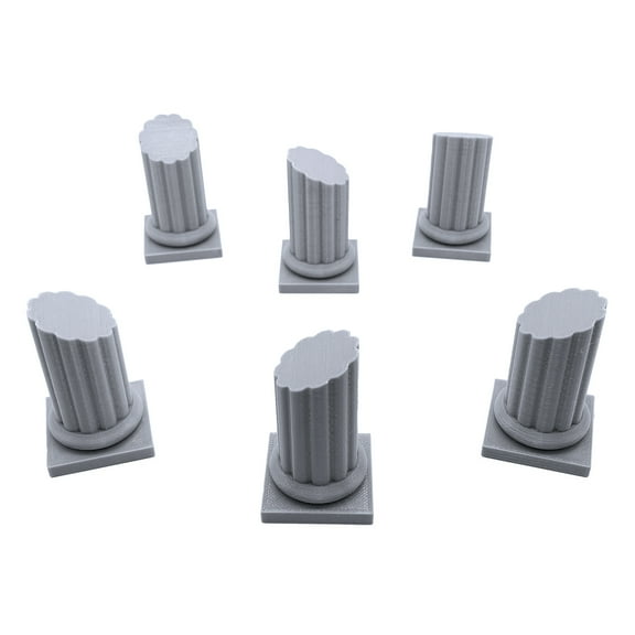 pillars, terrain scenery for tabletop 28mm miniatures wargame, 3d printed and paintable, endertoys