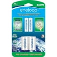 thumbnail image 1 of eneloop AA with "C" Spacers, 1800 cycle, Ni-MH Pre-Charged Rechargeable Batteries, 2 Pack, 1 of 4