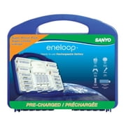 eneloop Super Power Pack, 1800 cycle, 12 AA, 4 AAA, 2 "C" and 2 "D" Spacers, 4 Position Charger, and Storage Case