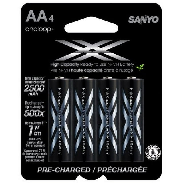 Eneloop Xx 2500mah Typical   2400 Mah Minimum, High Capacity, 4 Pack Aa 