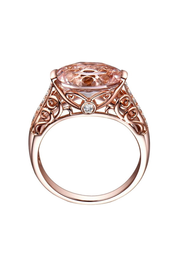 engagement rings for women Gemstone Ring Rose Gold Ring Gold Plated Cubic Zirconia Promise Halo Engagement Promise Eternity Ring for Women Square Round Promise Rings for Her #01 Rose Gold,7