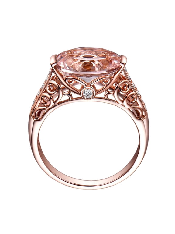 engagement rings for women Gemstone Ring Rose Gold Ring Gold Plated Cubic Zirconia Promise Halo Engagement Promise Eternity Ring for Women Square Round Promise Rings for Her #01 Rose Gold,6