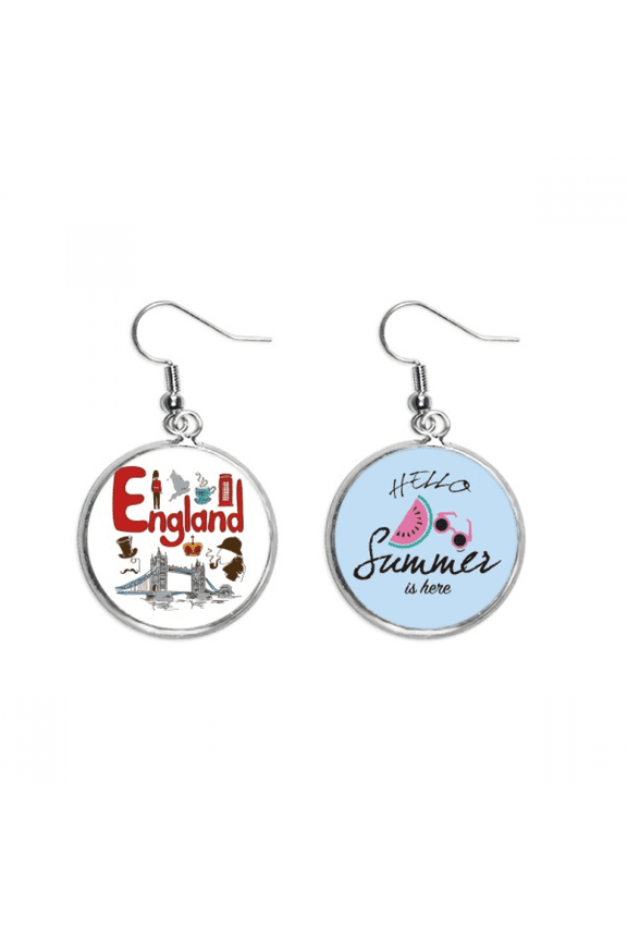 england national symbol landmark pattern earring drop summer watermelon earring wear